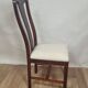 Chaise en bois retapissée en tissu bouclette, années 70-80