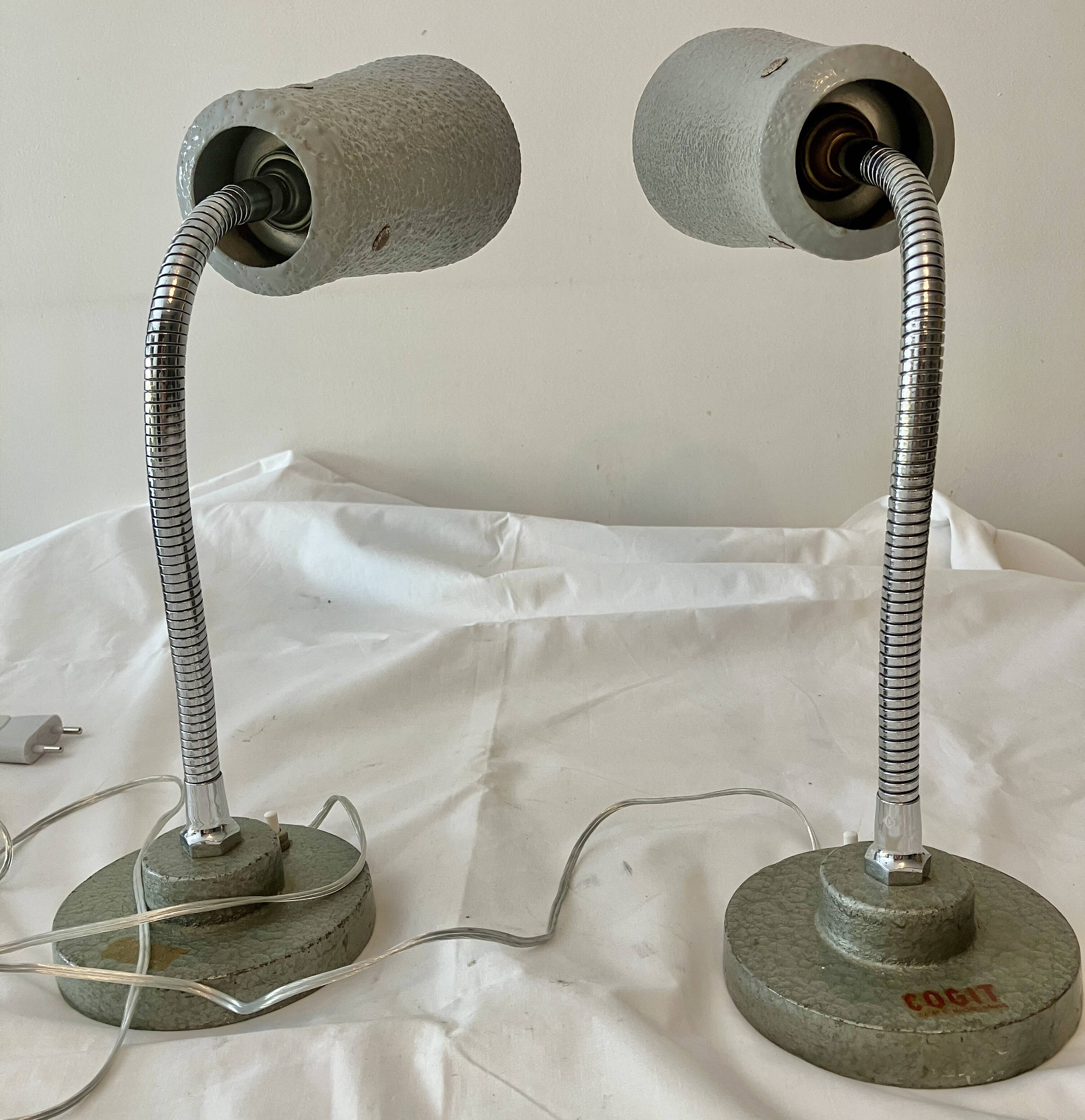 Pair of cogit workshop lamps