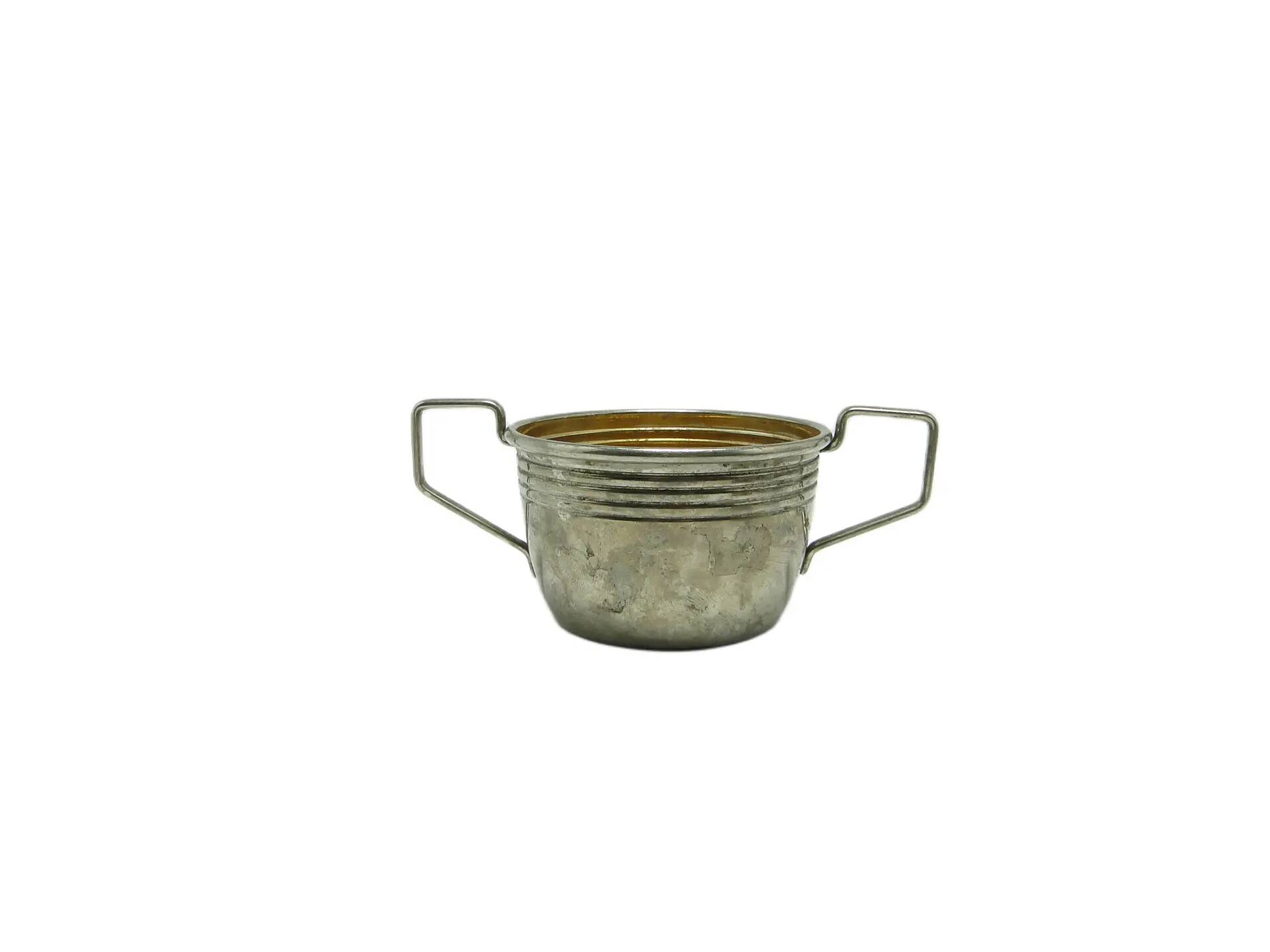 Art Deco sugar bowl, silver-plated brass, Sweden, 1920s.