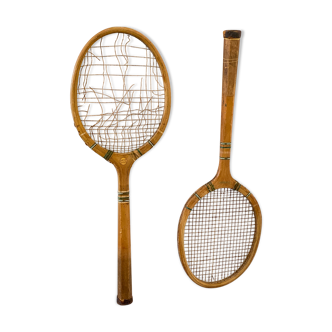 Old pair of vintage tennis rackets