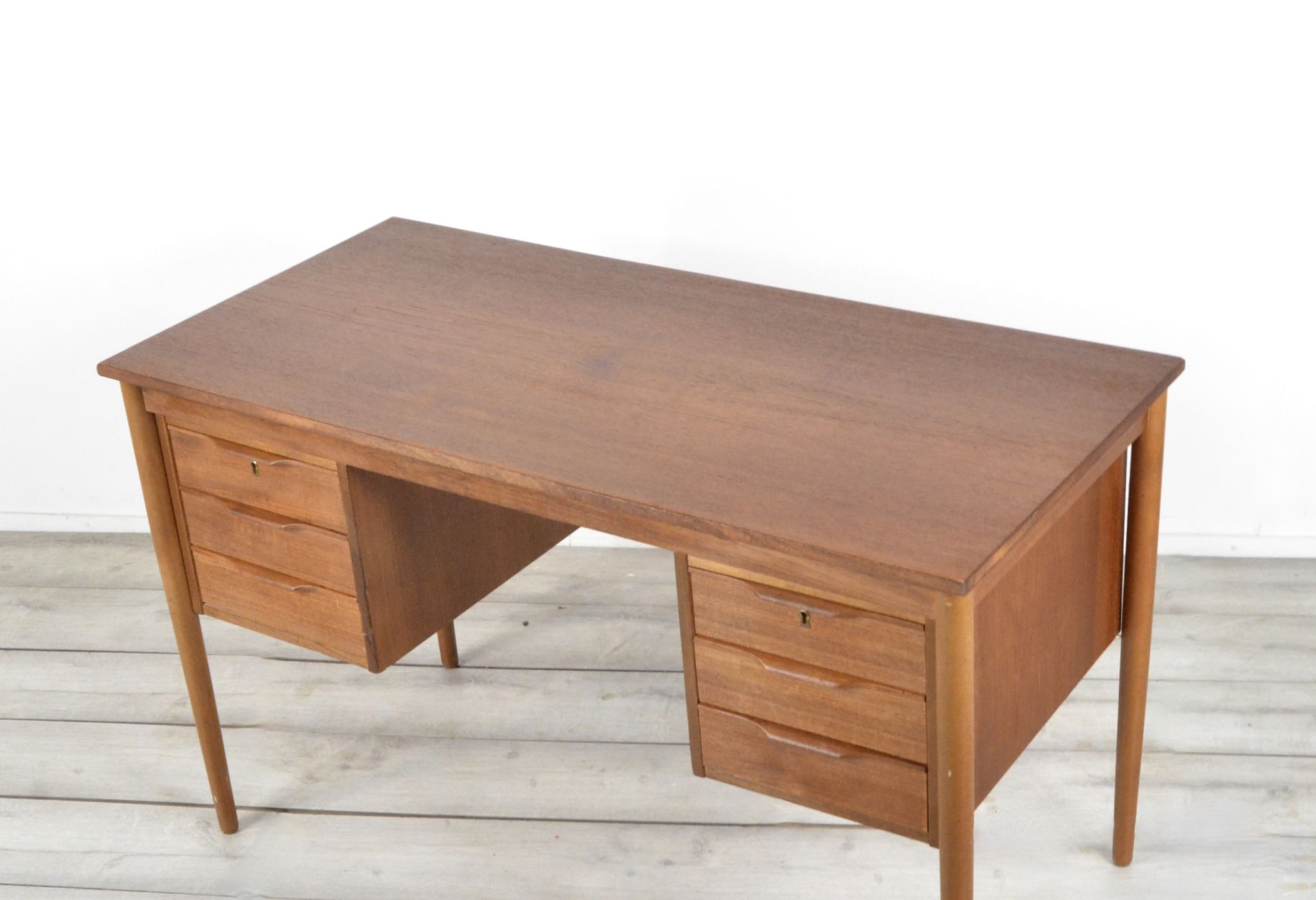 Midcentury Danish Teak Desk By Gunnar Nielsen For Tibergaard. Vintage / Modern / Retro.