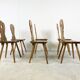 Vintage oak brutalist chairs, 1960s