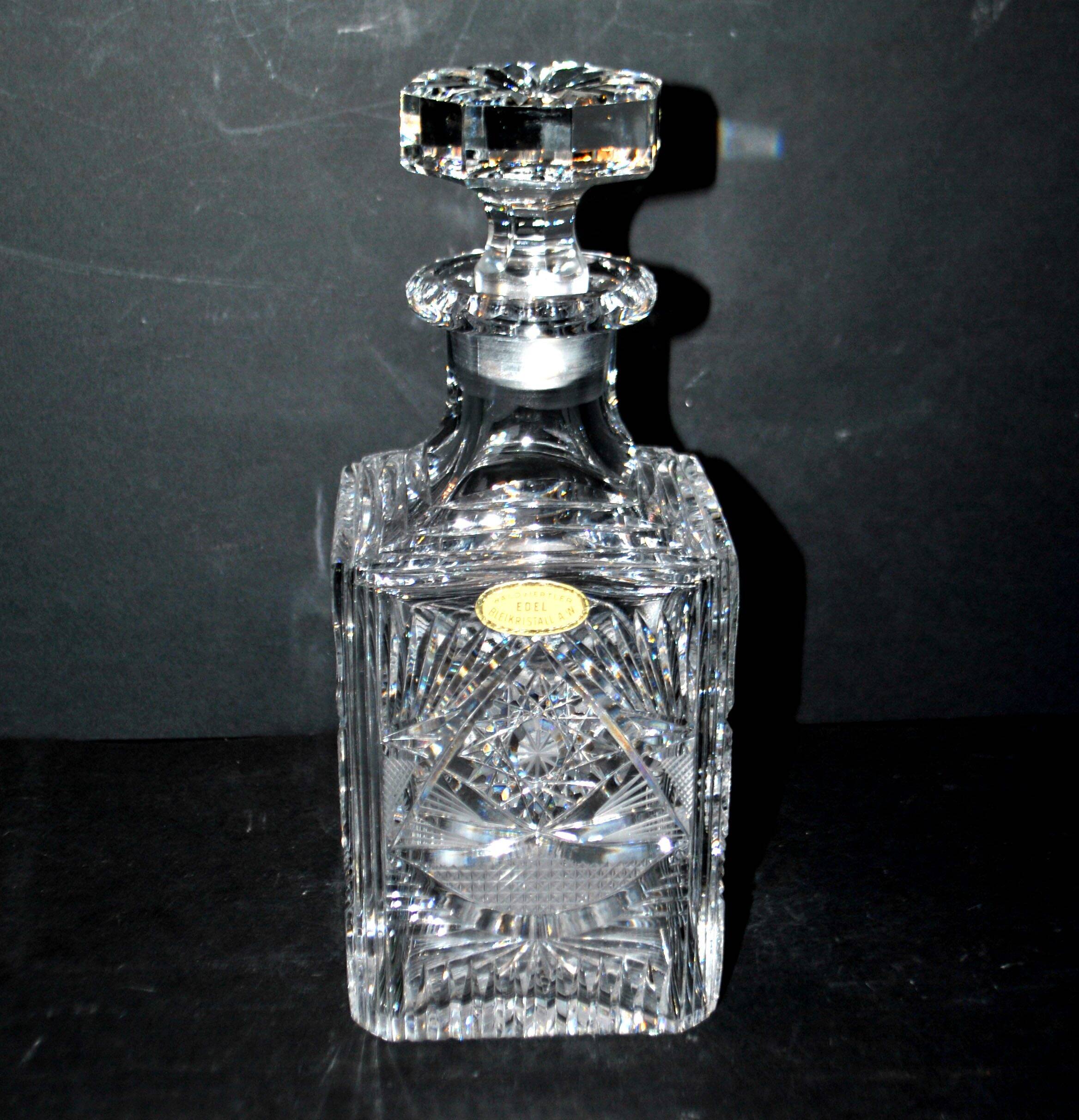 Waldviertler Edel Bleikristall cut crystal whisky decanter