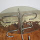 Coffee table chrome and glass table