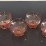 Set of 6 old standing cup in pink crystal