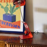 Mauro Martini, red 'Picchio' woodpecker table lamp, F.lli Martini Italy 1970s