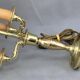 Empire style hot water bottle lamp in solid bronze three lights Lucien Gau