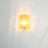 Pair of Mid-Century Scandinavian Glass & Brass Wall Lights by Fagerlund