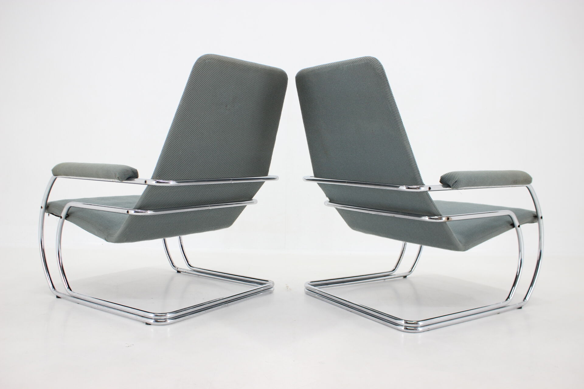 1970s Pair of Rare Tubular Armchairs