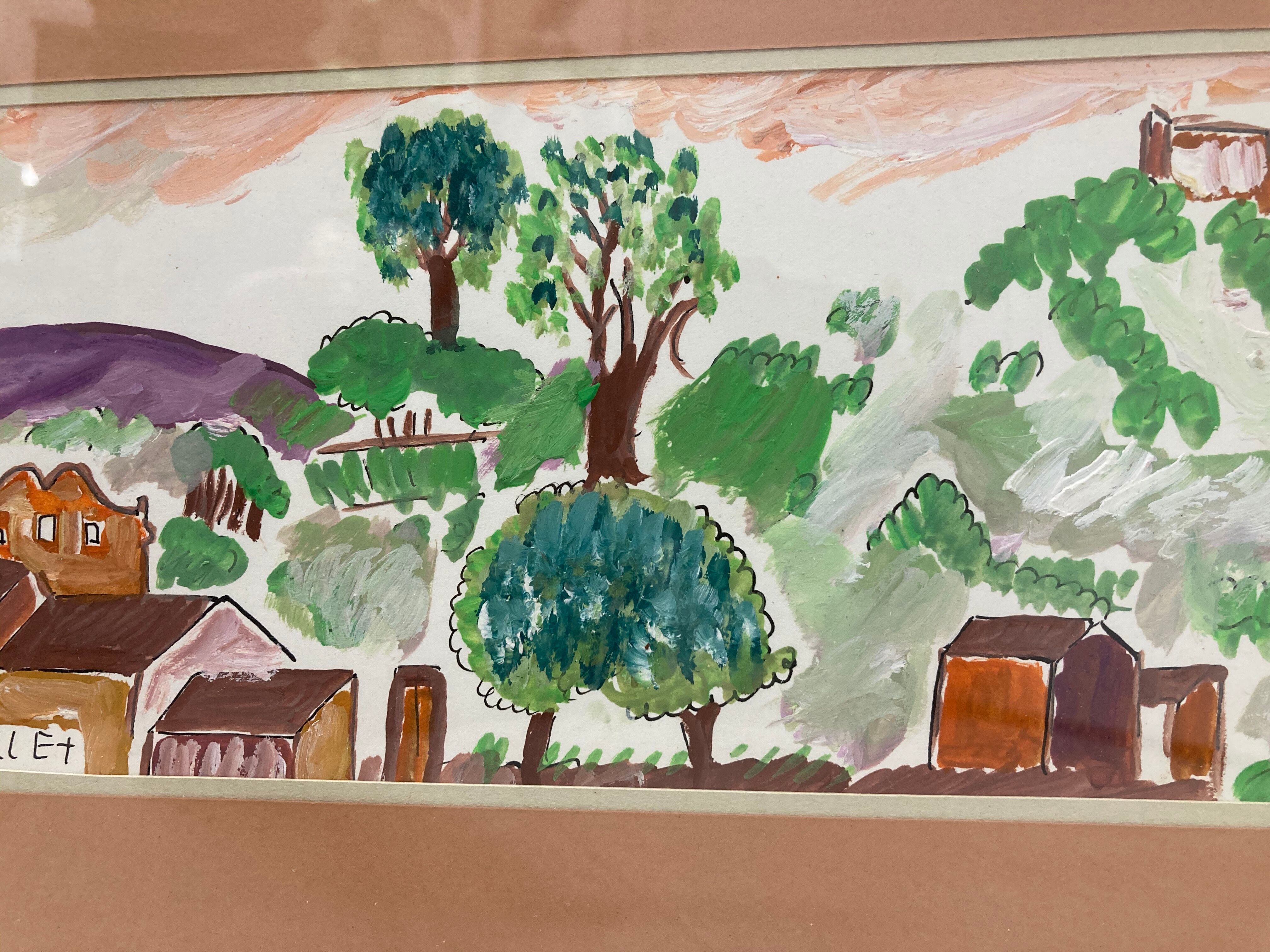 Framed landscape painting
