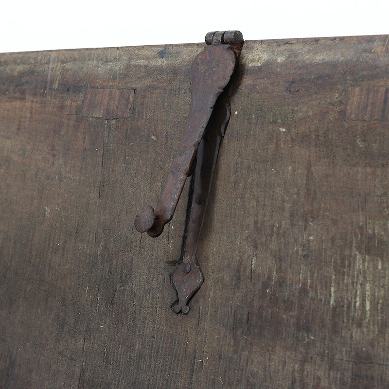 Rustic 18th Century Farmhouse Antique Primitive Six Plank Spanish Chest