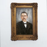 Portrait man 1930 in gold frame