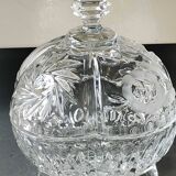 Large candy box in cut Bohemian crystal. Floral/Star motifs