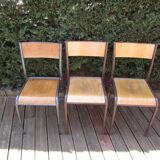 Set of 3 old school chairs