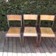Lot de 3 chaises d'école anciennes