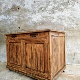 Old cabinet, workbench, kitchen island counter on casters