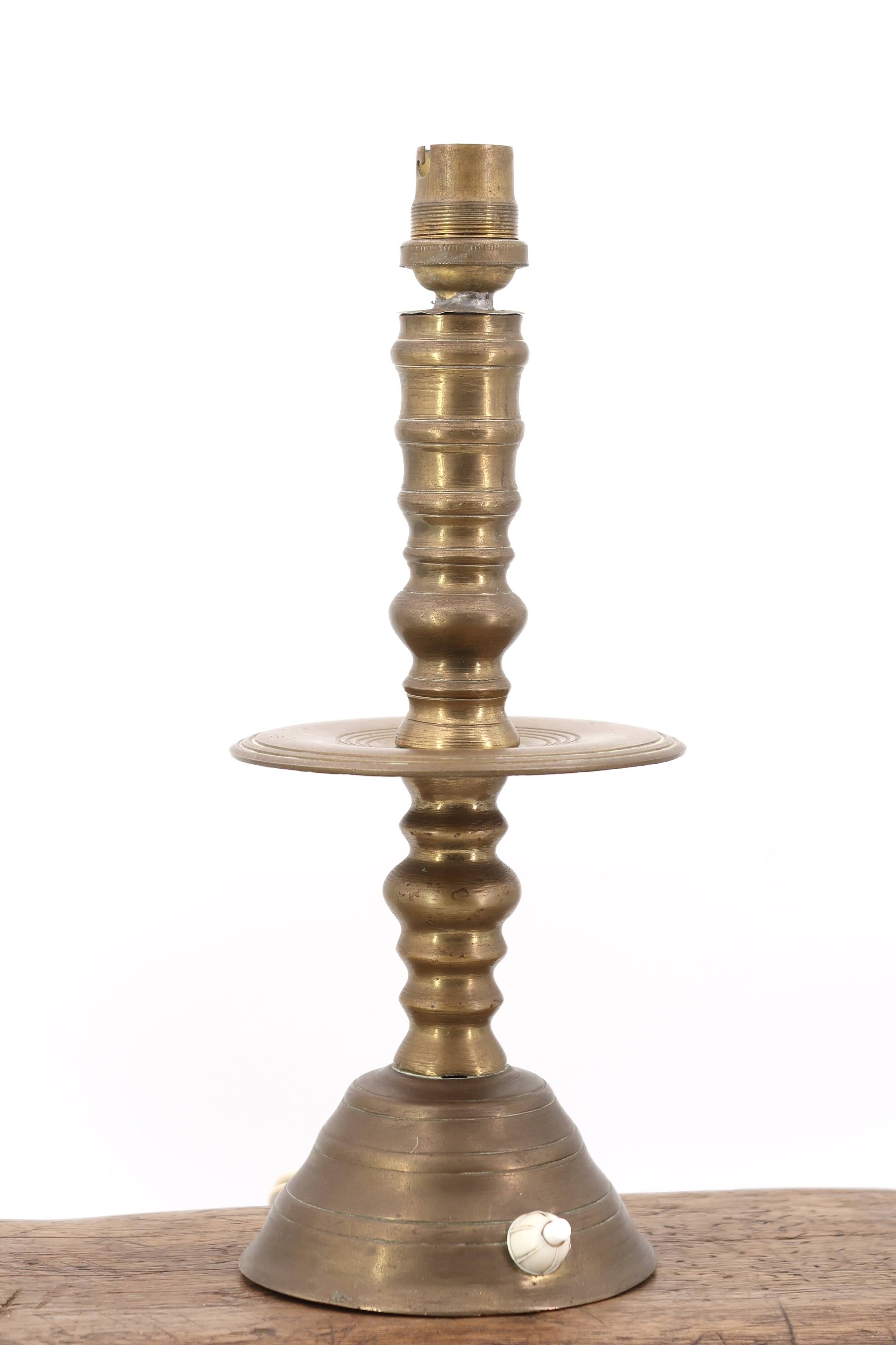 Golden brass column lamp, 1960s