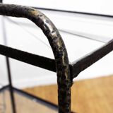 Iron and glass serving trolley from the 70s