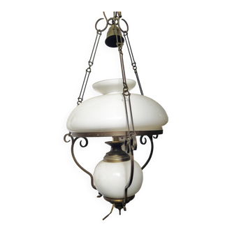 Suspension en laiton et opaline