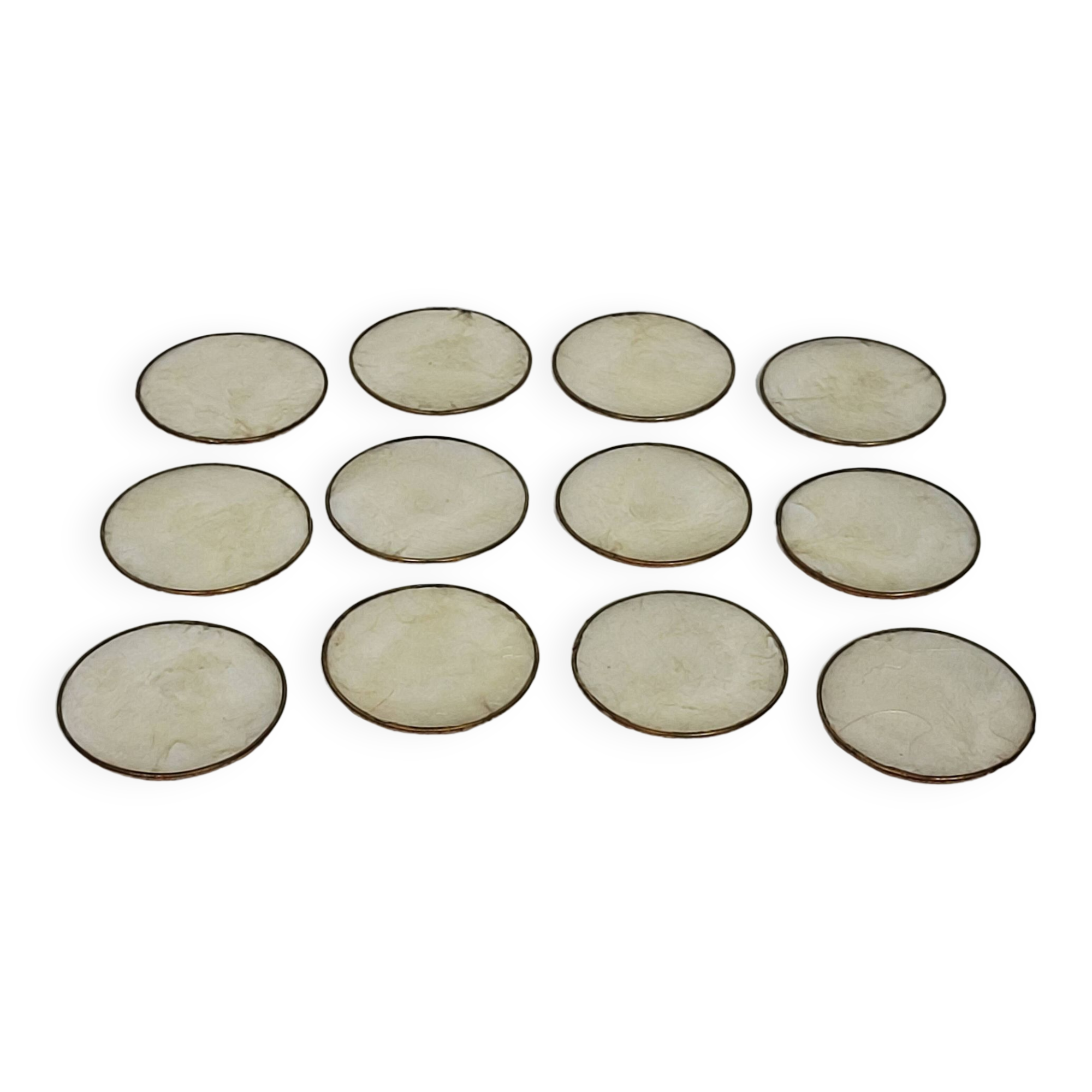 Under mother-of-pearl glasses