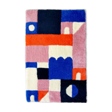 Geometric rectangular tufted carpet 90x60cm