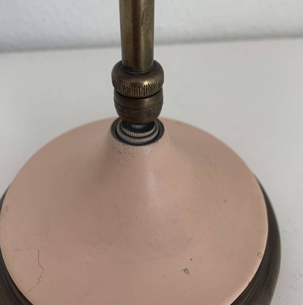 Lampe style cocotte rose et dorée, 1950