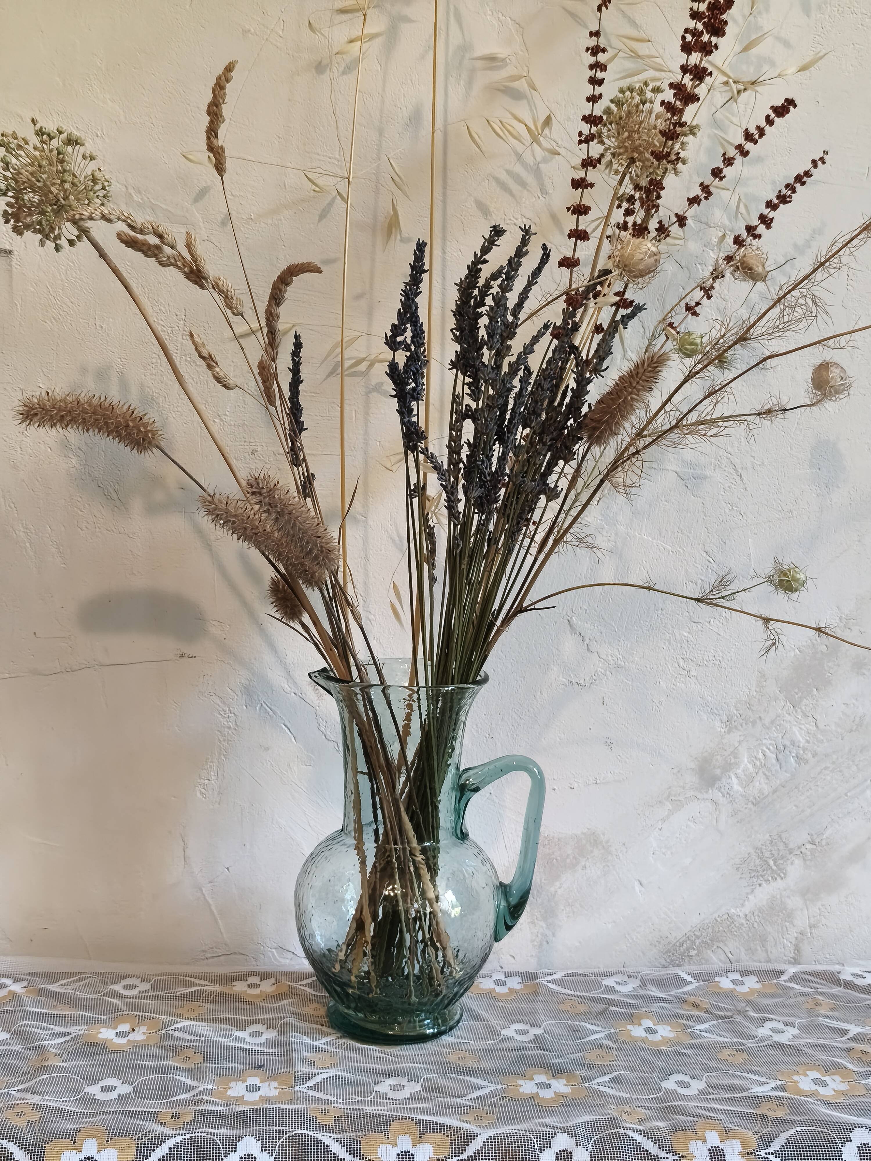 Bubble glass carafe in Biot style