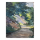 Watercolor Painting "Path in the forest" Besançon chemin de Mazagran signed 1915