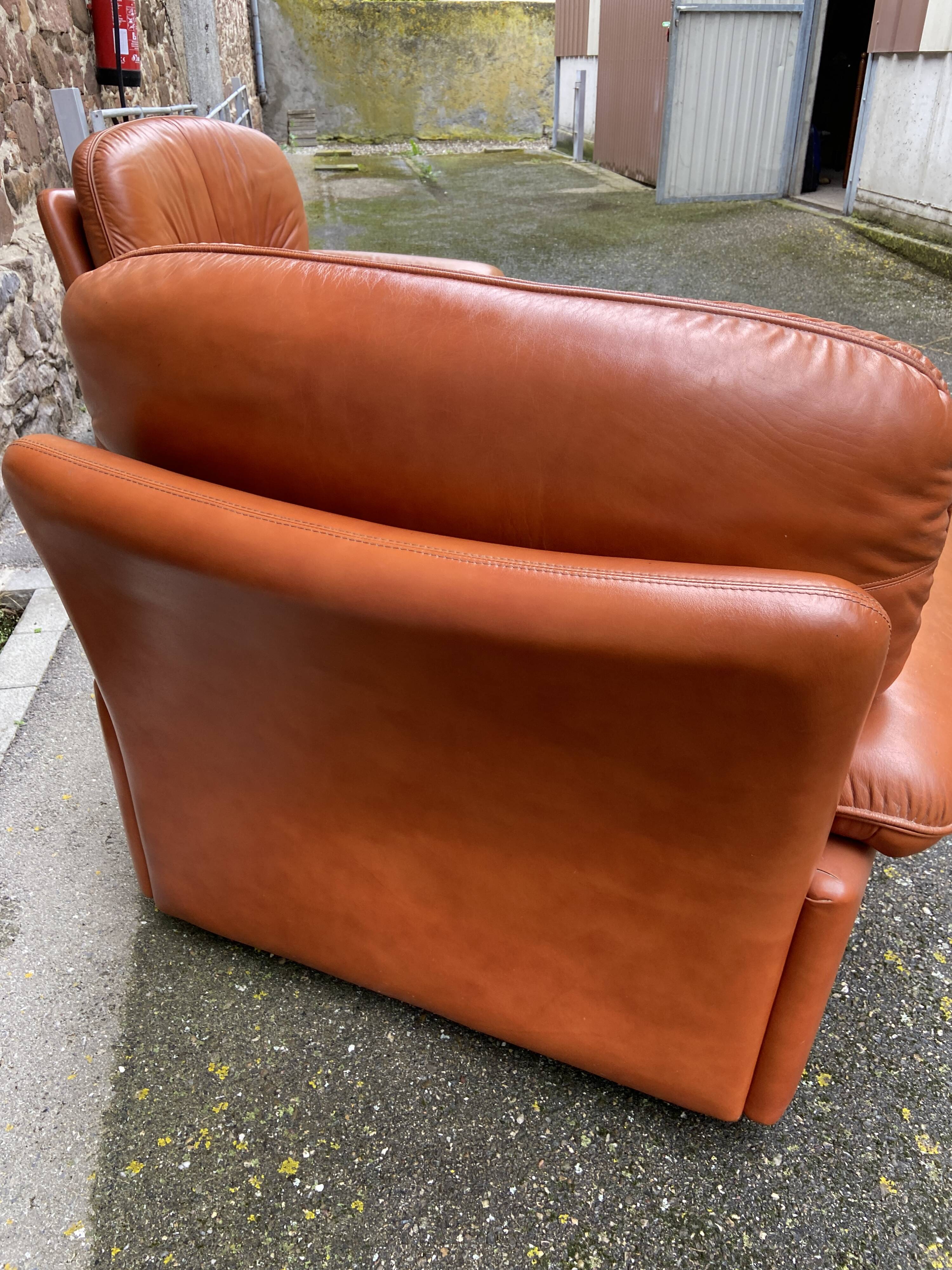 2 retro living room armchairs type club imitation leather design lounge 1960