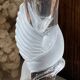 Pair of candlesticks, dove decor, in glass