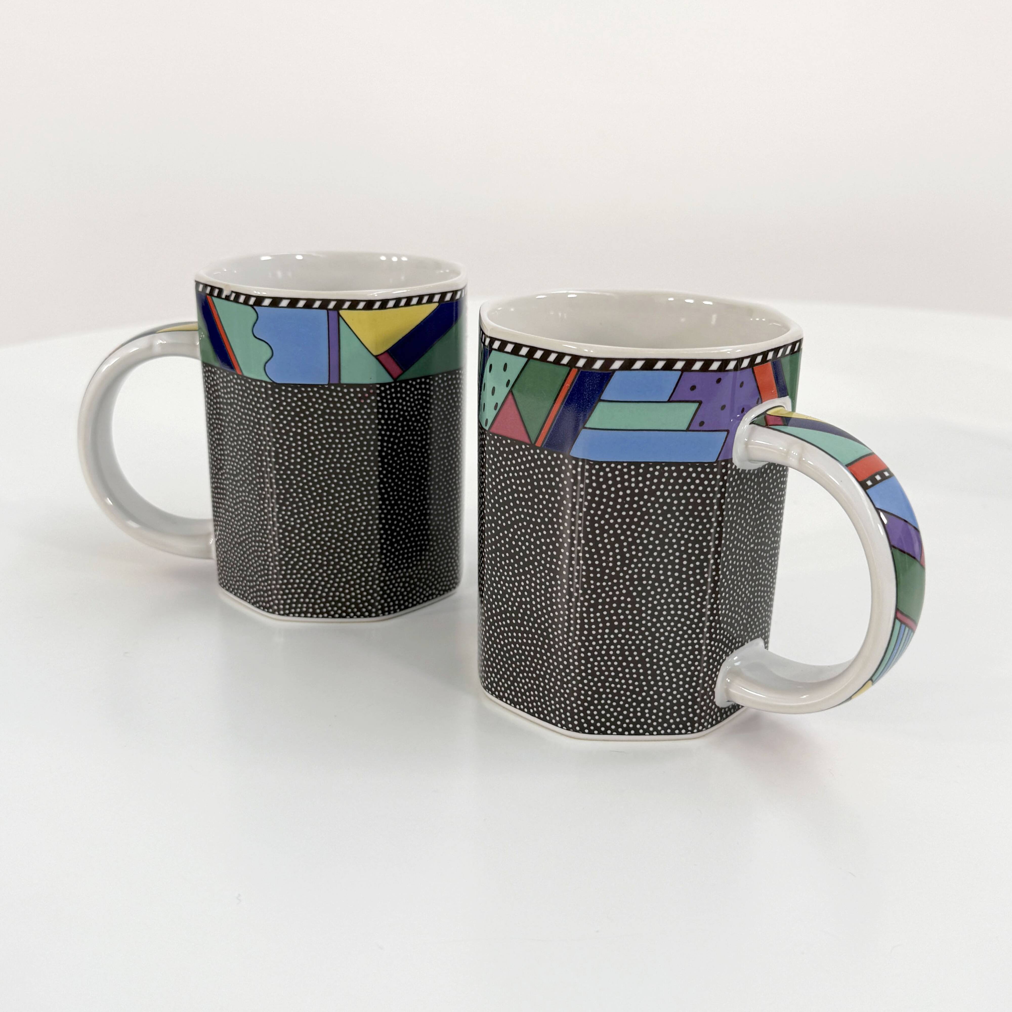 Paire de tasses Scenario Metropol de Barbara Brenner pour Rosenthal, 1990