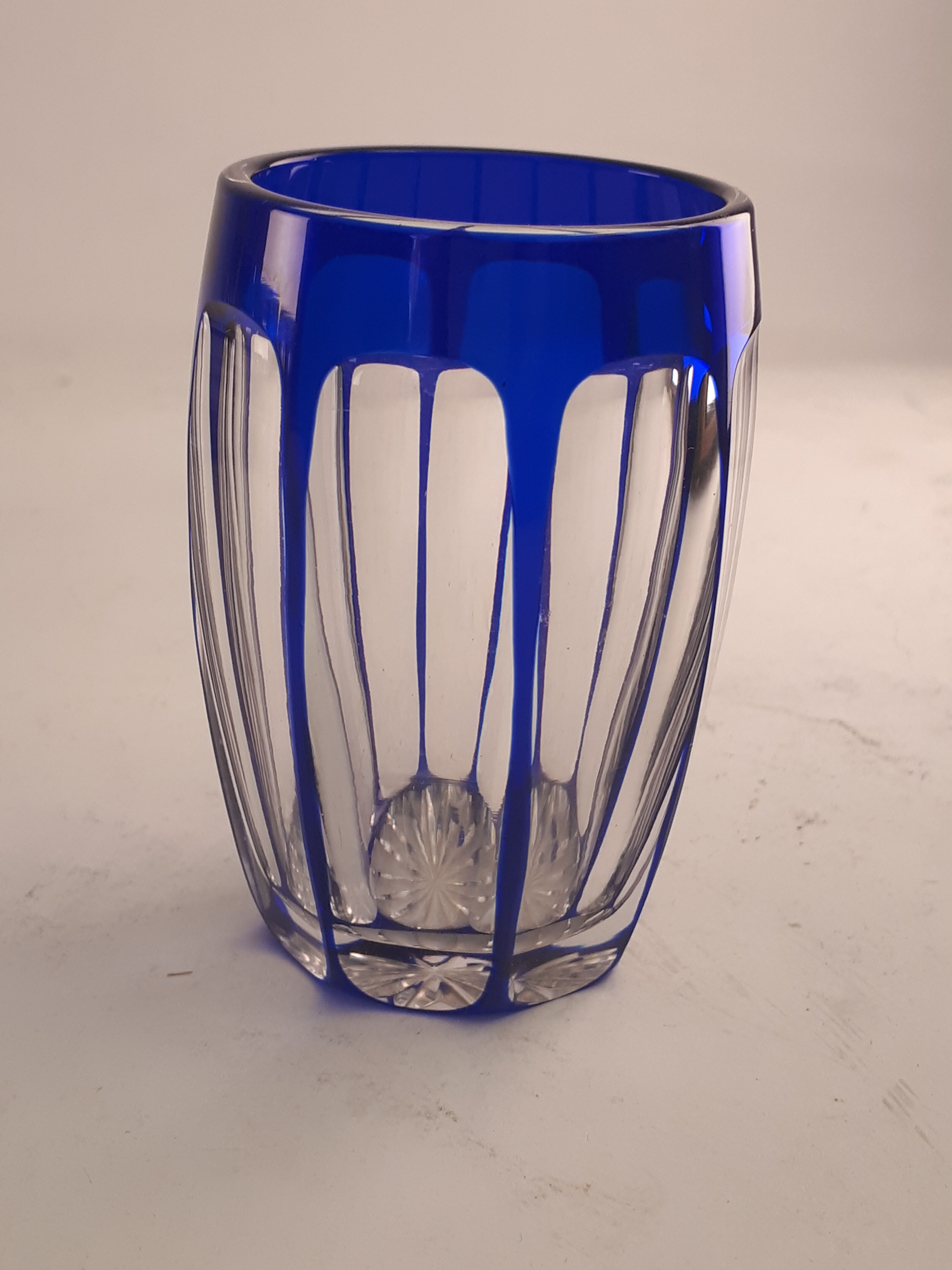 Set 5 glasses crystal liqueur style Saint Louis Baccarat blue