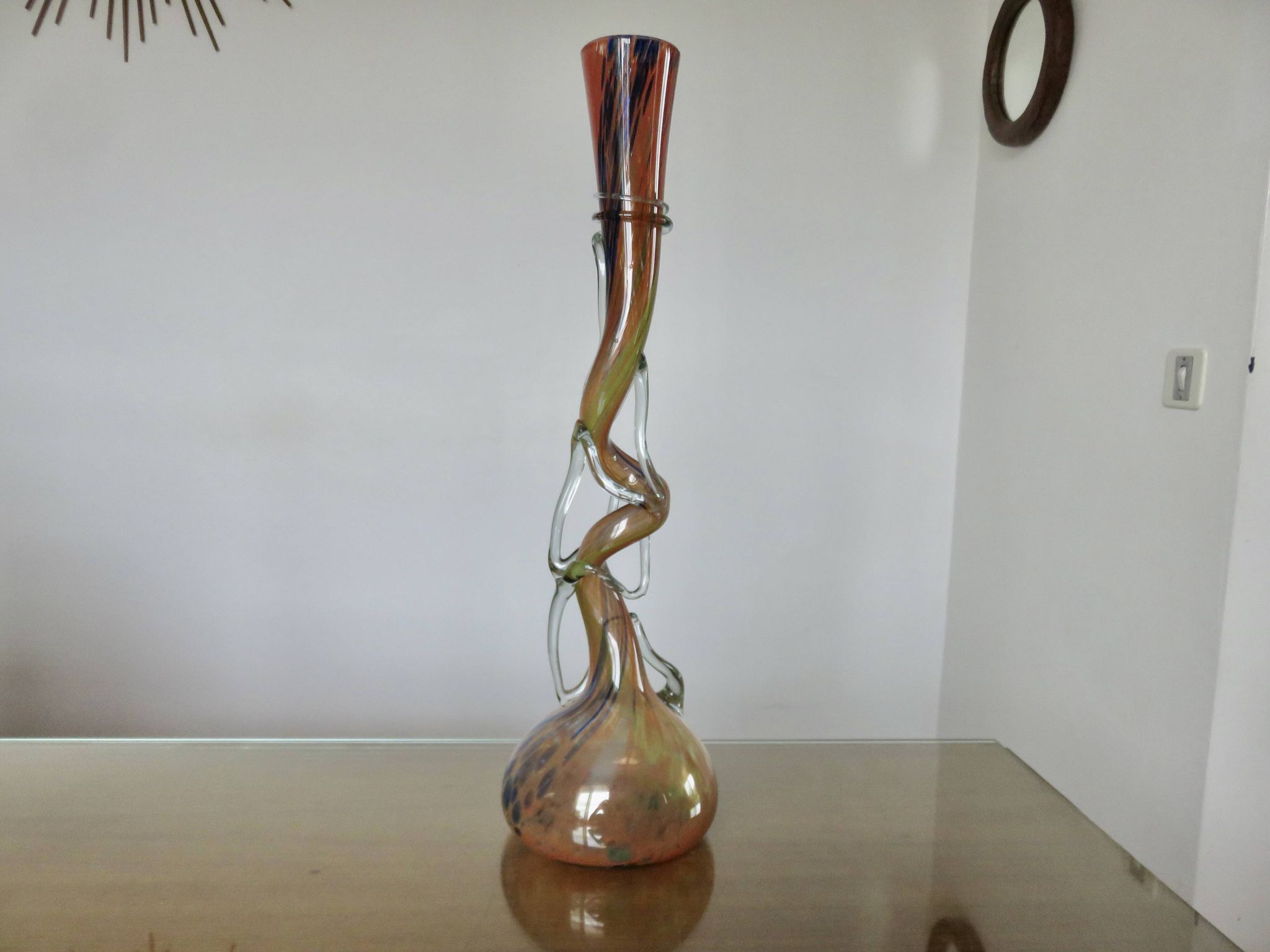 Large soliflore vase made of blown Murano glass, Venetian style, 1970s.