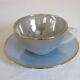 5 vintage Arcopal Harlequin teacups with saucers
