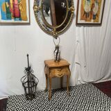 Small side table in burl wood veneer, Louis XV style, 20th century