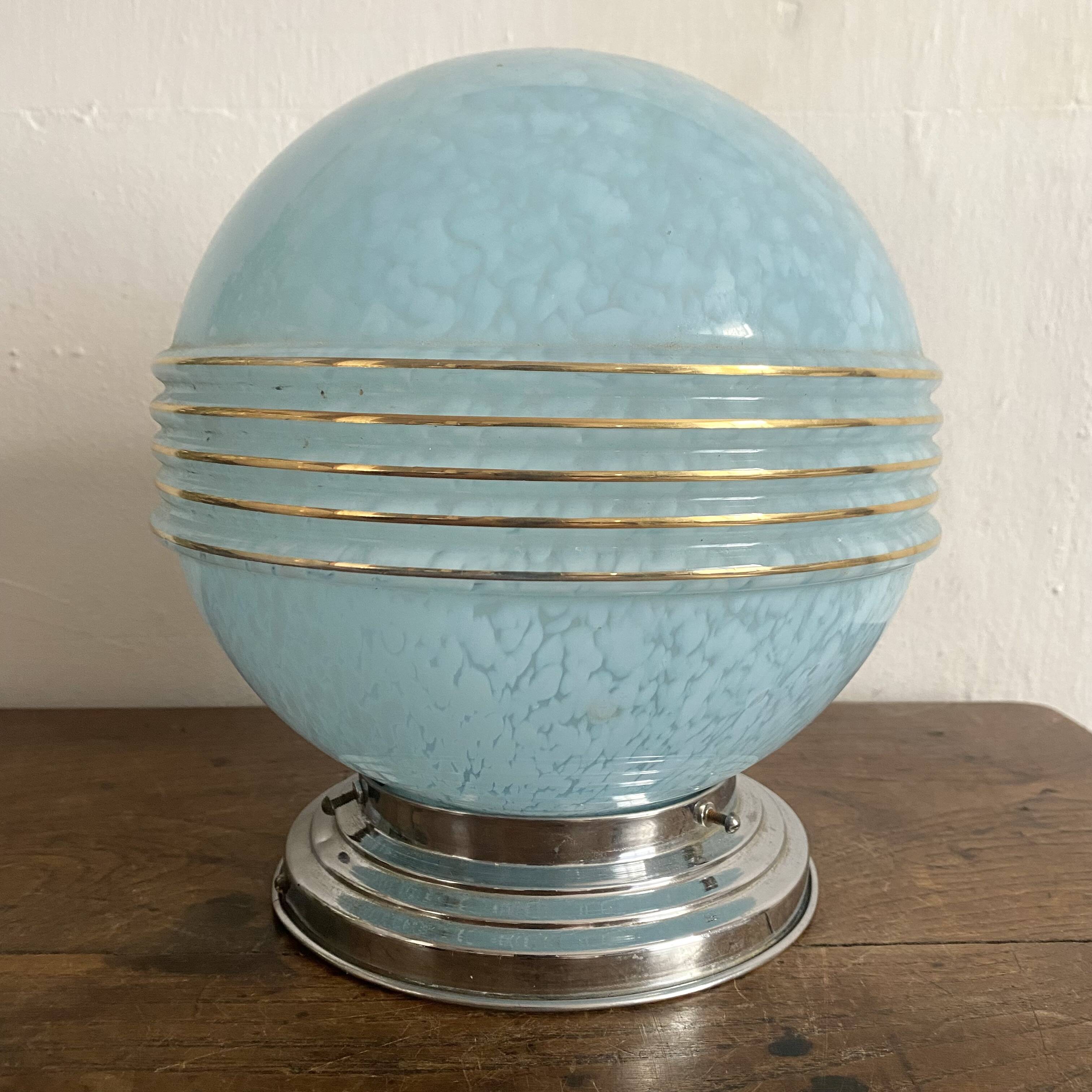 Clichy glass ball ceiling light in Art Deco style