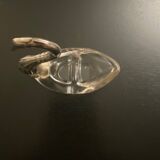 2 swan-shaped salt pots in metal and glass
