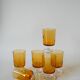 set of 6 vintage Luminarc amber wine glasses 1970
