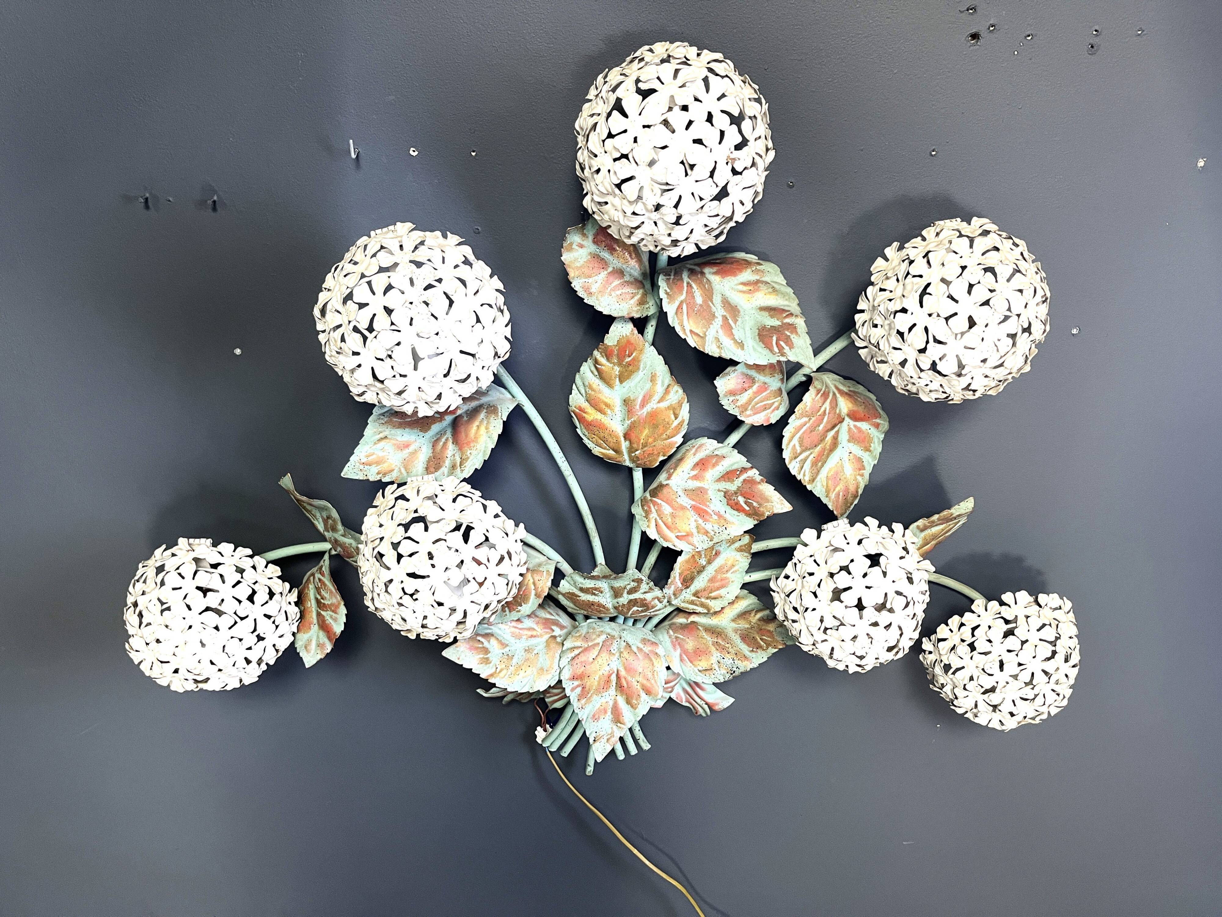 Vintage floral wall lamp by Hans Kögl, 1970s