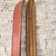 Pair of vintage Rossignol Hickory wooden skis