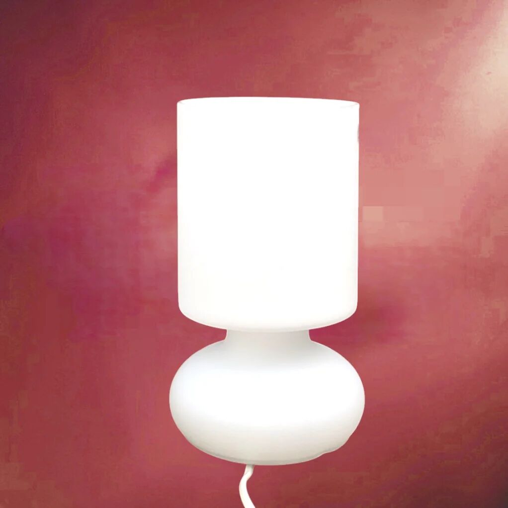 IKEA Lykta vintage mushroom lamp in blown white glass – 90s design table lamp