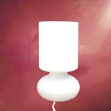 IKEA Lykta vintage mushroom lamp in blown white glass – 90s design table lamp
