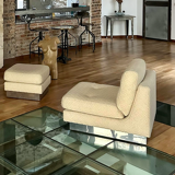 Vintage armchair and ottoman "California" Jacques Charpentier, "Flat" edition, France 1970