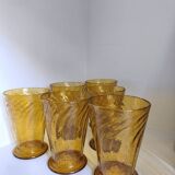 Set of 6 amber glasses