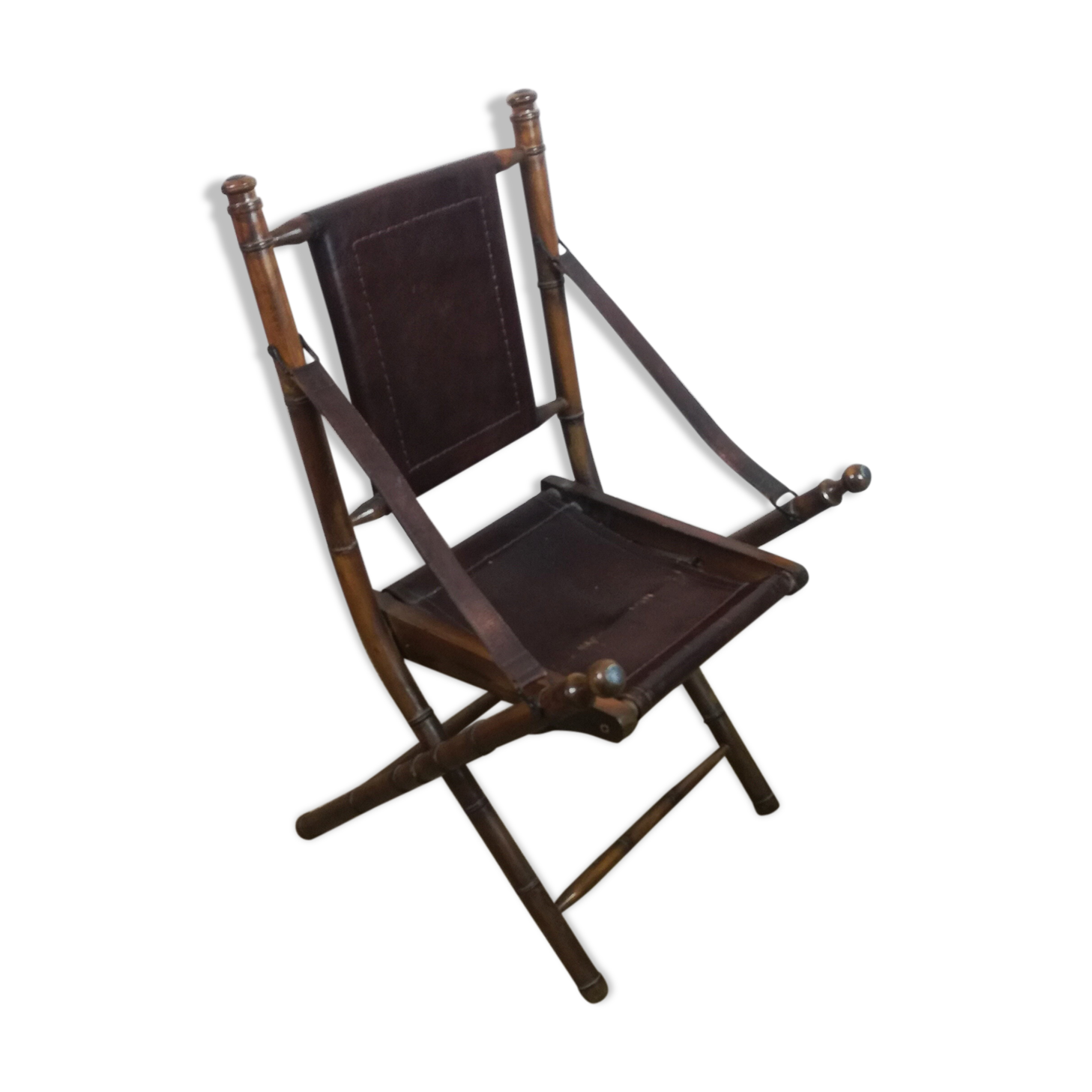 Colonial style folding safari chair