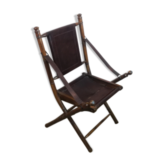 Chaise safari pliante style colonial
