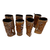 Lot de 8 chopes en céramique émaillée