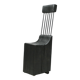 Brutalist chair, black-stained raw wood, steel. Work from the 1970s