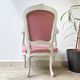 Pink Louis XV style convertible armchair in weathered wood for children