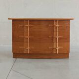 Vintage chest of drawers with bamboo and rattan details